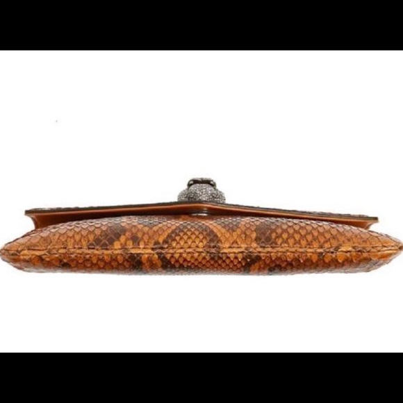 NWT 🤴 SUPER RARE 🤴 Gucci Broadway Python Clutch Tiger Head Clasp NEW W DUSTBAG - Picture 9 of 9